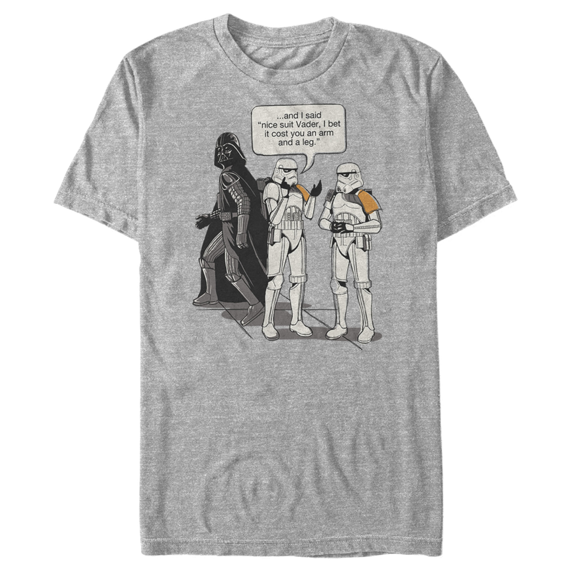 Men's Star Wars Stormtroopers Nice Suit Vader Graphic Tee Athletic Heather Medium